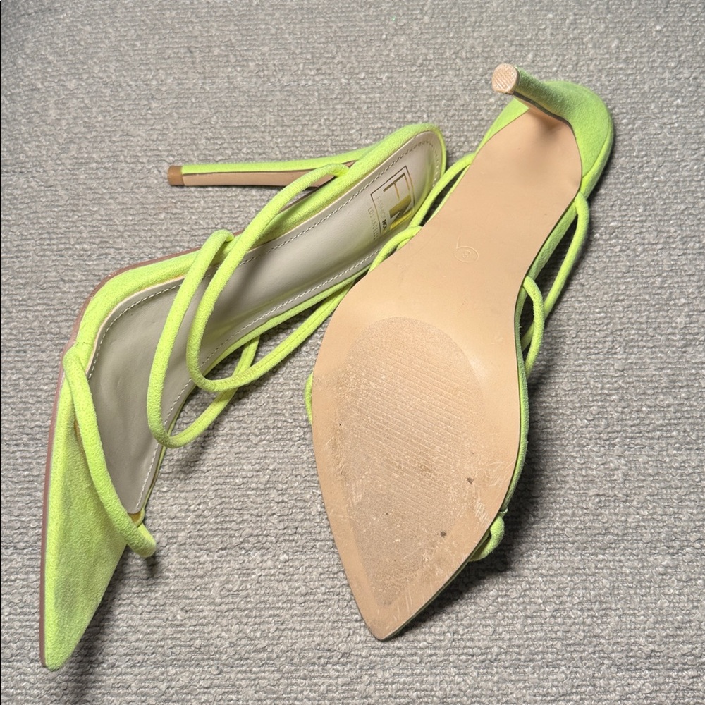 Women's Lime Green Strappy Heels - Picture 3 of 3